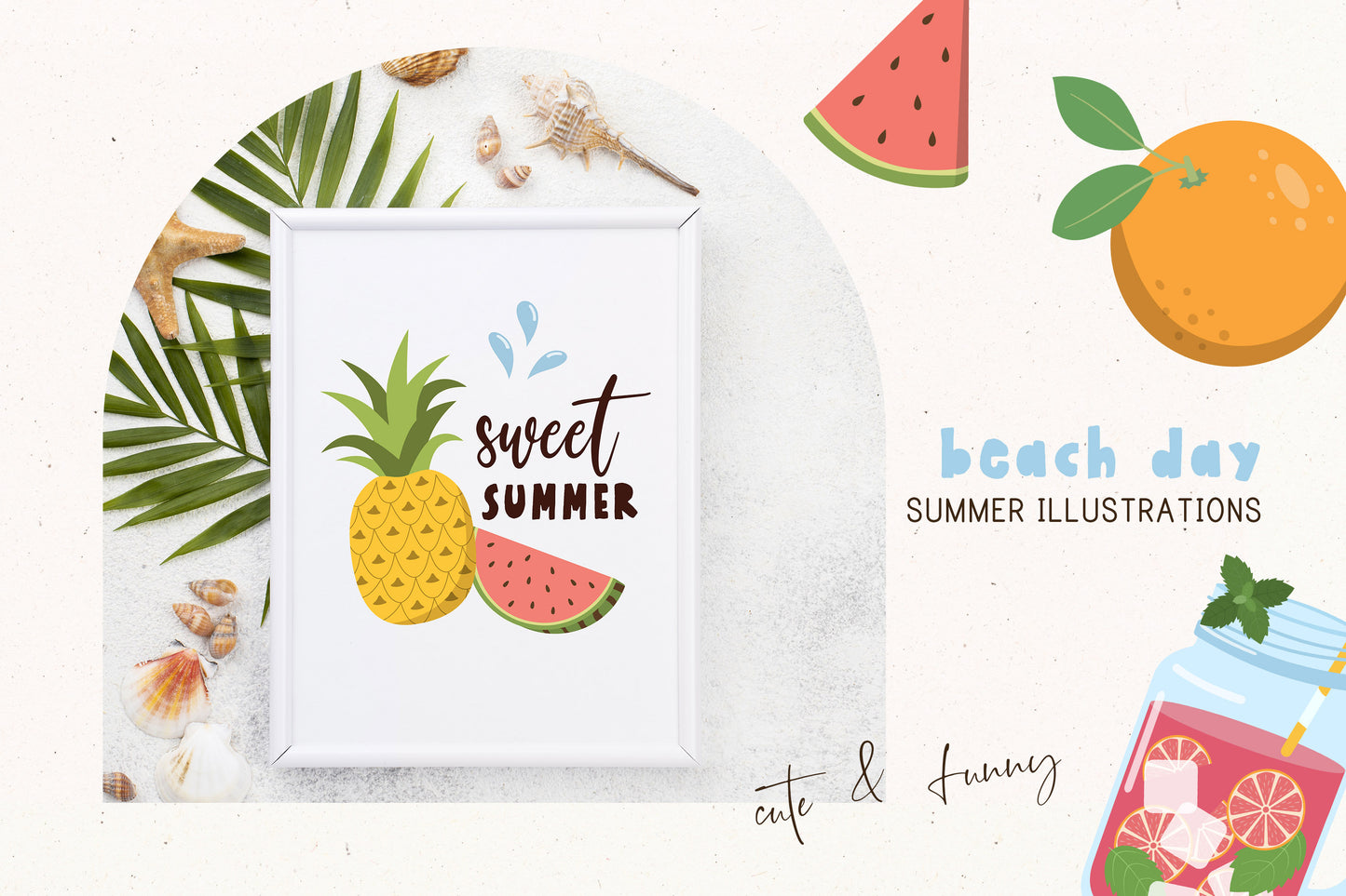 Summer Beach day Pool Party clipart PNG