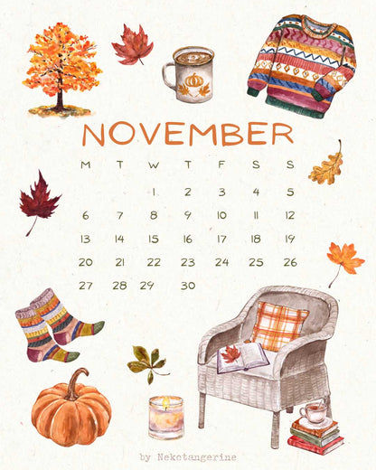 Watercolor Fall Cozy Sweater Clipart