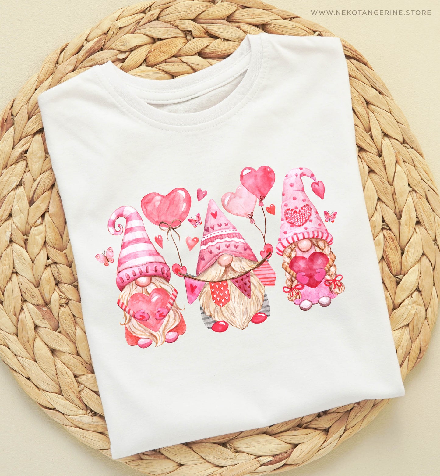 Watercolor Valentine's Day Gnomies Png Sublimation Design Shirt