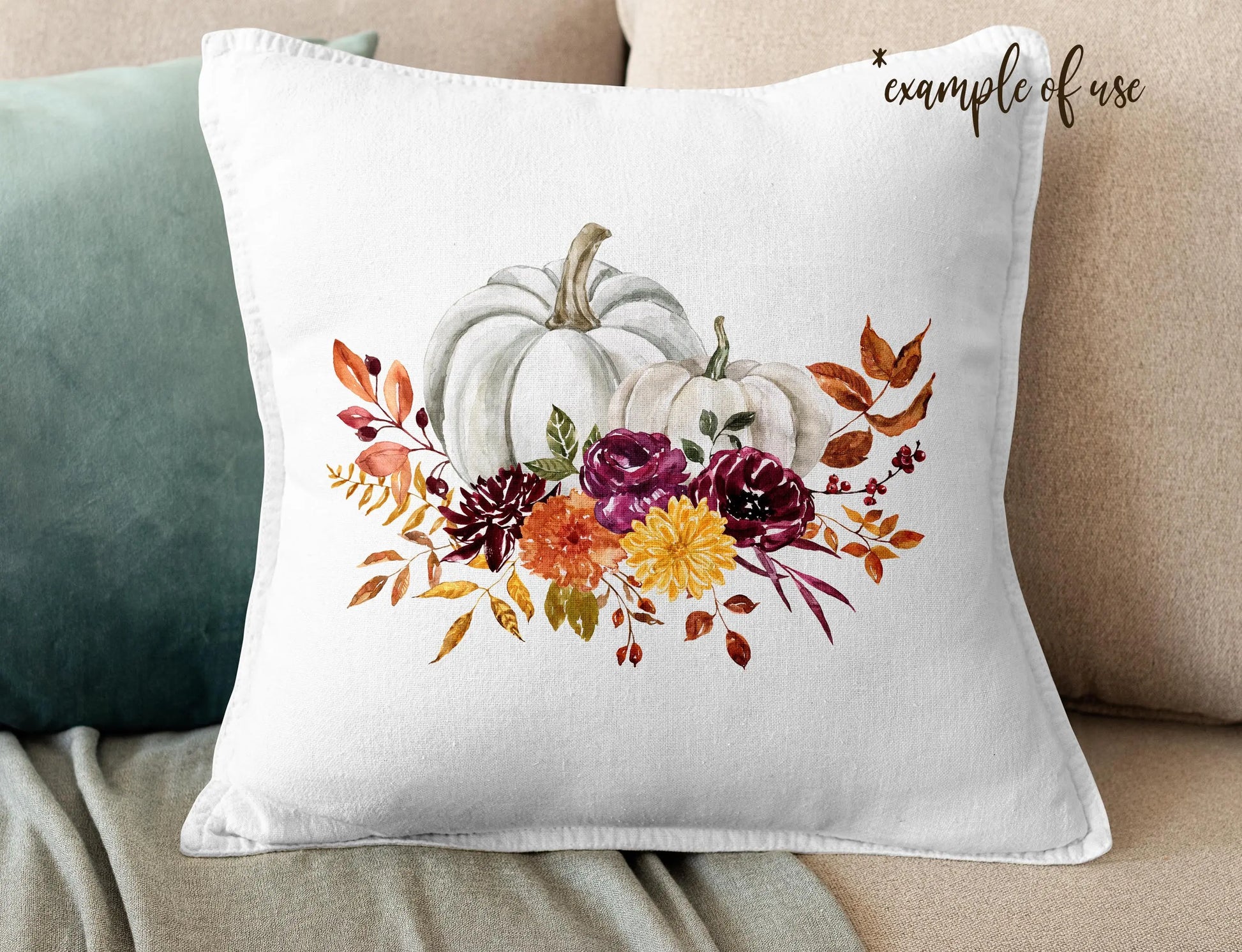 Watercolor white pumpkin clipart, fall floral clipart, fall wreath, watercolor pumpkin clip art, autumn flowers png, fall border clipart, fall foliage, fall leaves frame, autumn wreath, frame. Autumn pumpkin sublimation design.
